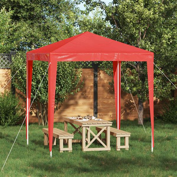 Grote foto vidaxl partytent 200 x 200 x 240 cm rood pe en staal tuin en terras overige tuin en terras