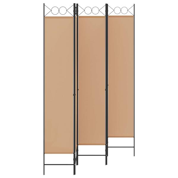 Grote foto vidaxl 5 panel room divider beige 200 x 220 cm stof huis en inrichting overige huis en inrichting