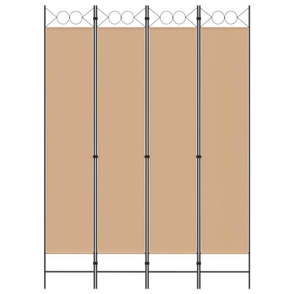 Grote foto vidaxl 4 panelen roomdivider beige 160 x 220 cm stof huis en inrichting overige huis en inrichting