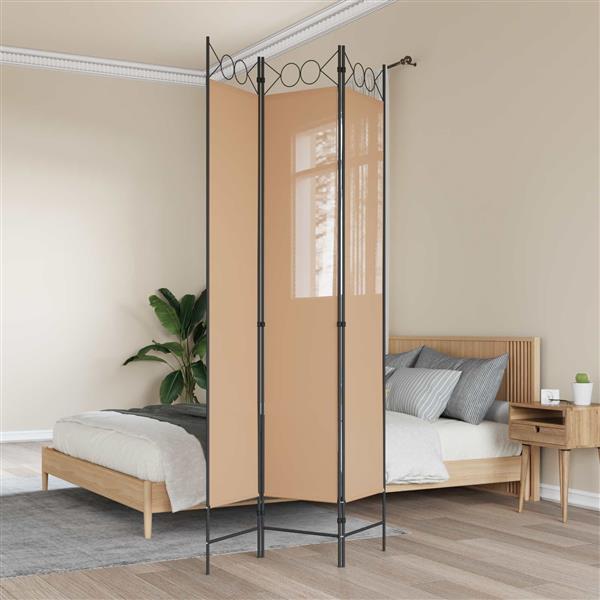 Grote foto vidaxl 3 panel room divider beige 120 x 220 cm stof huis en inrichting overige huis en inrichting
