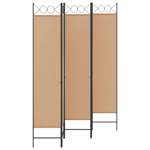 Grote foto vidaxl 5 panel room divider beige 200 x 200 cm stof huis en inrichting overige huis en inrichting