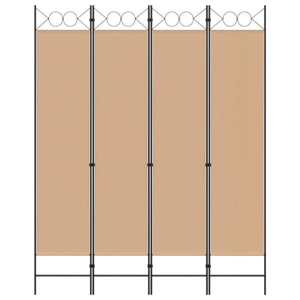 Grote foto vidaxl 4 panelen roomdivider beige 160 x 200 cm stof huis en inrichting overige huis en inrichting