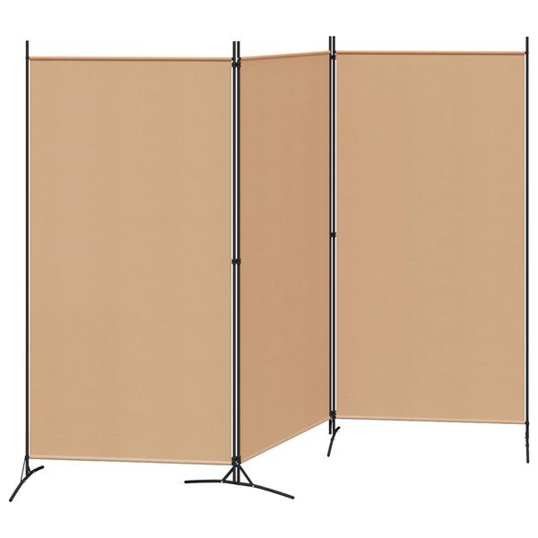 Grote foto vidaxl 3 panel room divider beige 260 x 180 cm stof huis en inrichting overige huis en inrichting