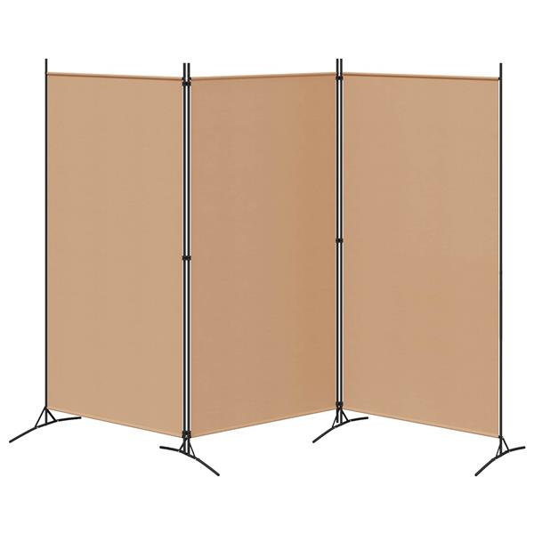 Grote foto vidaxl 3 panel room divider beige 260 x 180 cm stof huis en inrichting overige huis en inrichting