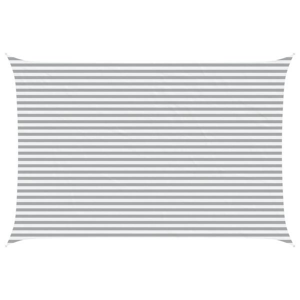 Grote foto vidaxl zonneschaduwzeil lichtgrijs en wit. 6 x 4 m tuin en terras overige tuin en terras