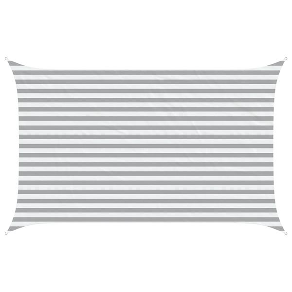 Grote foto vidaxl zonneschaduwzeil lichtgrijs en wit. 4 x 2 5 m tuin en terras overige tuin en terras
