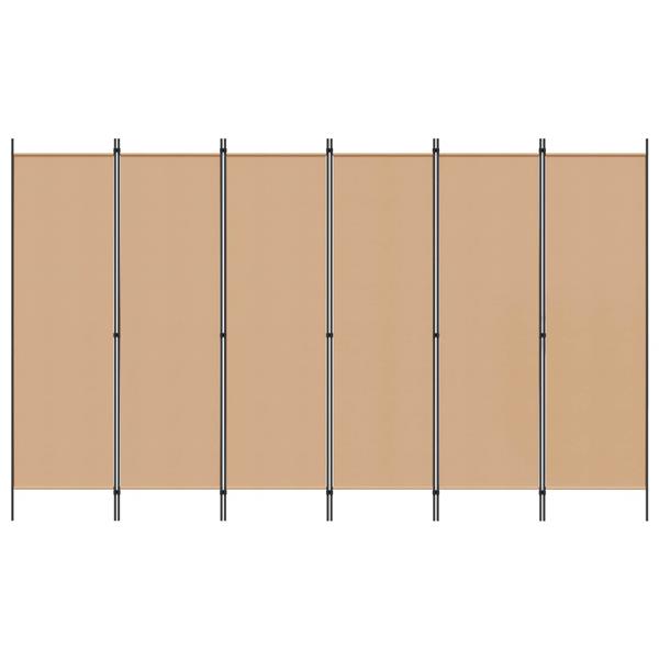 Grote foto vidaxl 6 panelen kamerscherm beige 300 x 180 cm stof huis en inrichting overige huis en inrichting