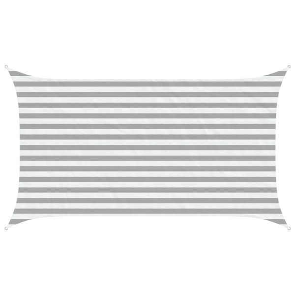 Grote foto vidaxl zonneschaduwzeil lichtgrijs en wit. 3 5 x 2 m tuin en terras overige tuin en terras