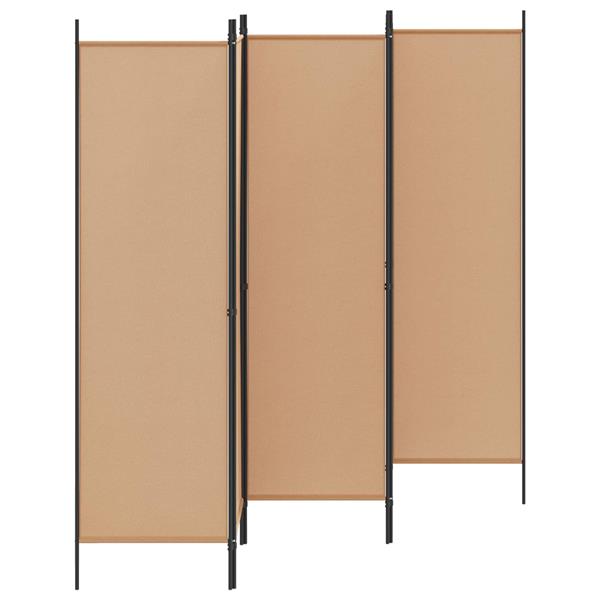 Grote foto vidaxl 5 panel room divider beige 250 x 180 cm stof huis en inrichting overige huis en inrichting