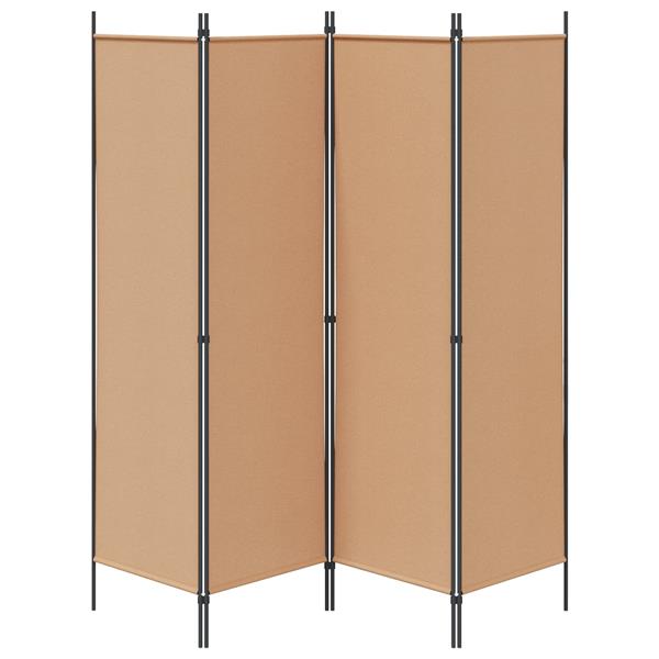 Grote foto vidaxl 4 panelen roomdivider beige 200 x 180 cm stof huis en inrichting overige huis en inrichting