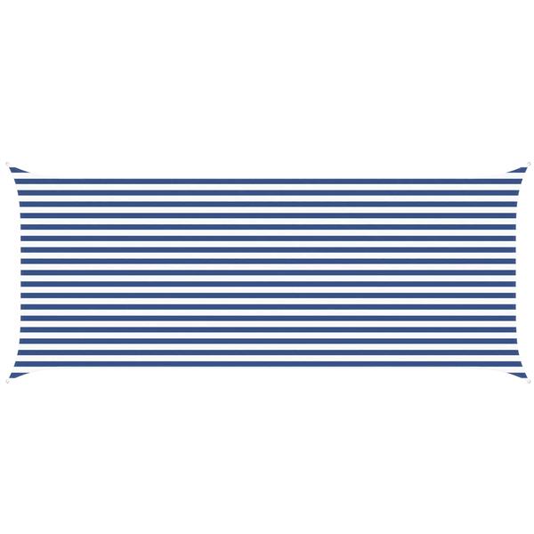 Grote foto vidaxl zonneschaduwzeil blauw en wit 6 x 2 5 m 100 polyester oxford tuin en terras overige tuin en terras