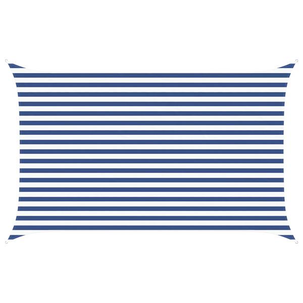 Grote foto vidaxl zonneschaduwzeil blauw en wit 4 x 2 5 m 100 polyester oxford tuin en terras overige tuin en terras