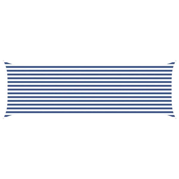 Grote foto vidaxl zonneschaduwzeil blauw en wit 6 x 2 m 100 polyester oxford tuin en terras overige tuin en terras