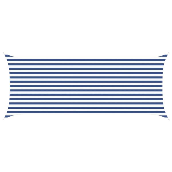 Grote foto vidaxl zonneschaduwzeil blauw en wit 5 x 2 m 100 polyester oxford tuin en terras overige tuin en terras