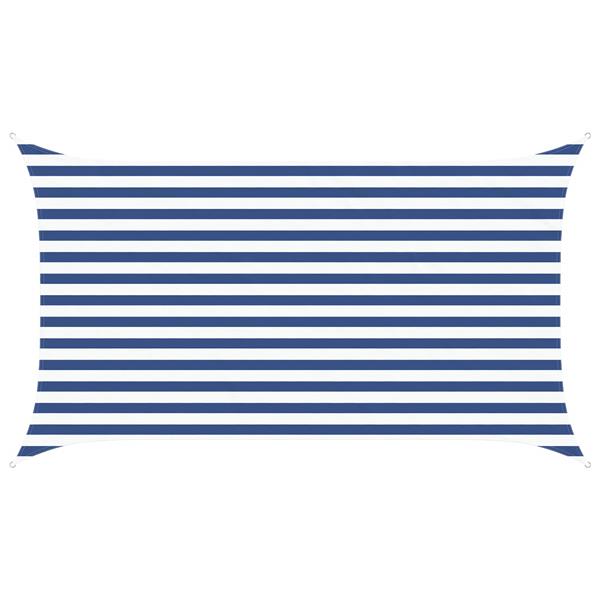 Grote foto vidaxl zonneschaduwzeil blauw en wit 3 5 x 2 m 100 polyester oxford tuin en terras overige tuin en terras