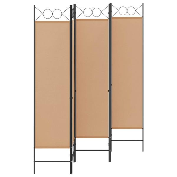 Grote foto vidaxl 5 panel room divider beige 200 x 180 cm stof huis en inrichting overige huis en inrichting