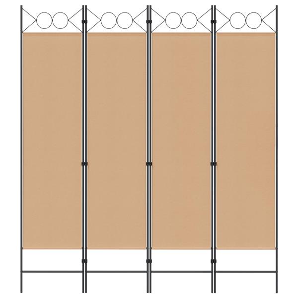 Grote foto vidaxl 4 panelen roomdivider beige 160 x 180 cm stof huis en inrichting overige huis en inrichting