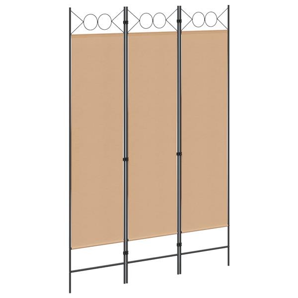Grote foto vidaxl 3 panel room divider beige 120 x 180 cm stof huis en inrichting overige huis en inrichting