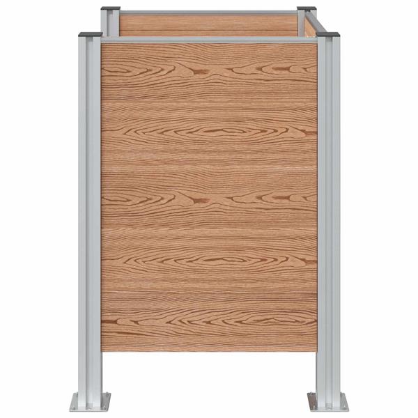 Grote foto vidaxl afvalcontainer ombouw bruin 85 x 85 x 115 cm aluminium en wpc tuin en terras overige tuin en terras