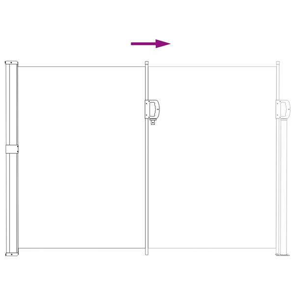 Grote foto vidaxl uittrekbaar zijscherm grijs 600 x 160 cm polyester tuin en terras overige tuin en terras