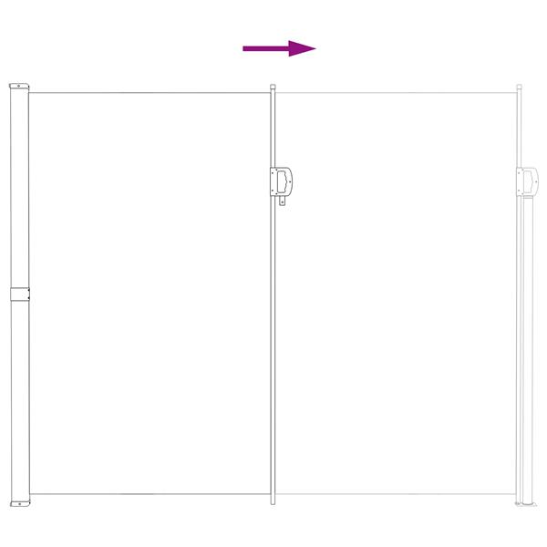 Grote foto vidaxl uittrekbaar zijscherm grijs 500 x 180 cm polyester tuin en terras overige tuin en terras