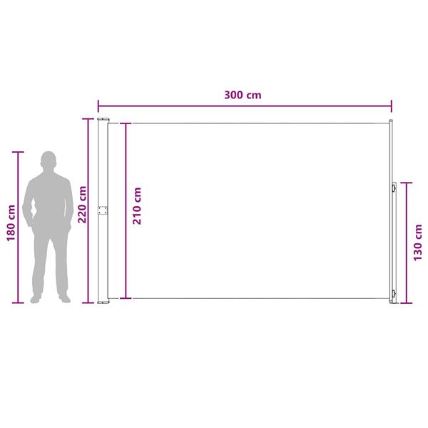 Grote foto vidaxl uittrekbaar zijscherm antracietkleurig 300 x 220 cm polyester tuin en terras overige tuin en terras