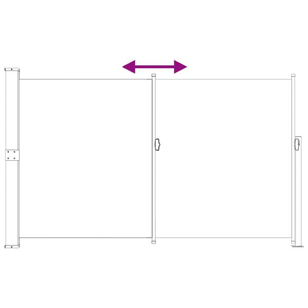 Grote foto vidaxl uittrekbaar zijscherm antracietkleurig 300 x 180 cm polyester tuin en terras overige tuin en terras