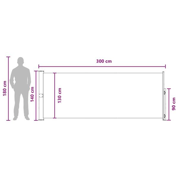 Grote foto vidaxl uittrekbaar zijscherm 100 polyester ijzer staal tuin en terras overige tuin en terras