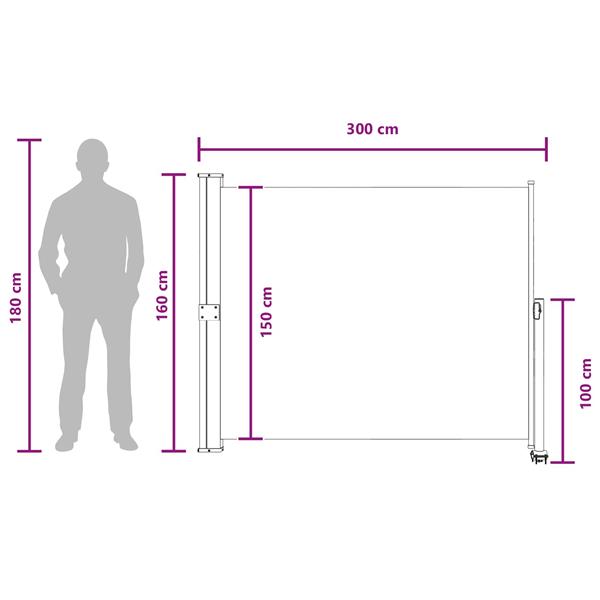 Grote foto vidaxl zijkant luifel 100 polyester ijzer staal tuin en terras overige tuin en terras