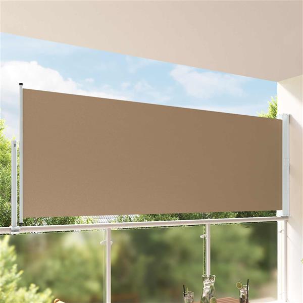 Grote foto vidaxl zijkant luifel 100 polyester ijzer staal tuin en terras overige tuin en terras