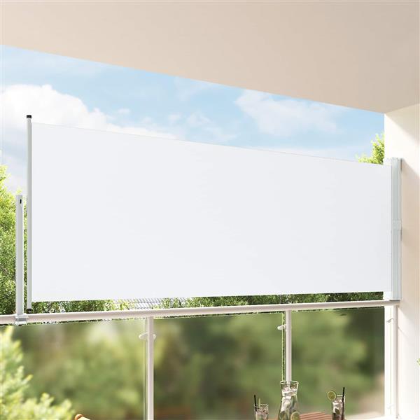 Grote foto vidaxl zijkant luifel 100 polyester ijzer staal tuin en terras overige tuin en terras