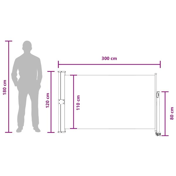 Grote foto vidaxl zijkant luifel 100 polyester ijzer staal tuin en terras overige tuin en terras