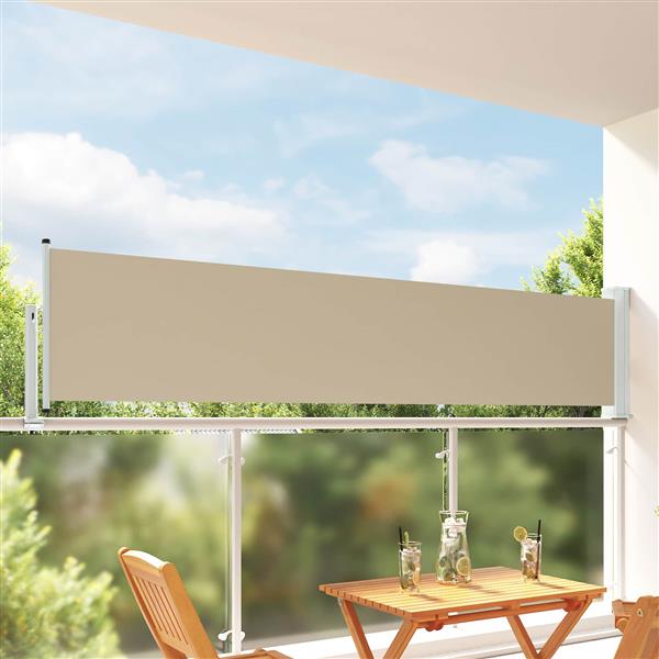 Grote foto vidaxl zijkant luifel 100 polyester ijzer staal tuin en terras overige tuin en terras