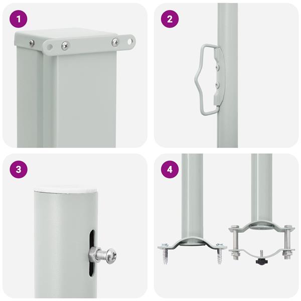 Grote foto vidaxl zijkant luifel 100 polyester ijzer staal tuin en terras overige tuin en terras