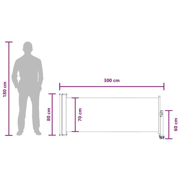 Grote foto vidaxl zijkant luifel 100 polyester ijzer staal tuin en terras overige tuin en terras