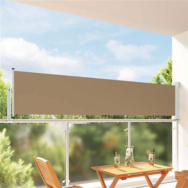 Grote foto vidaxl zijkant luifel 100 polyester ijzer staal tuin en terras overige tuin en terras