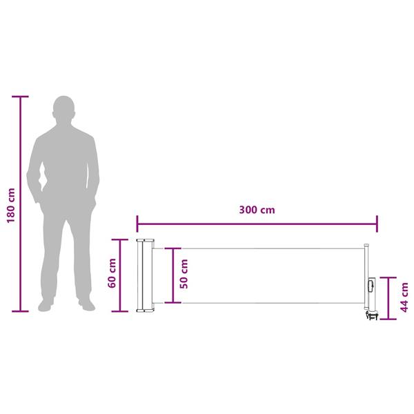 Grote foto vidaxl zijkant luifel 100 polyester ijzer staal tuin en terras overige tuin en terras