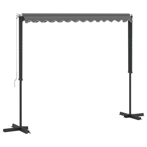 Grote foto vidaxl vrijstaande luifel grijs 3 x 3 m polyester tuin en terras overige tuin en terras