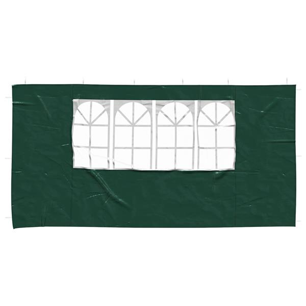 Grote foto vidaxl party tent zijwand 2 pcs 400 x 195 cm groen pe en staal tuin en terras overige tuin en terras