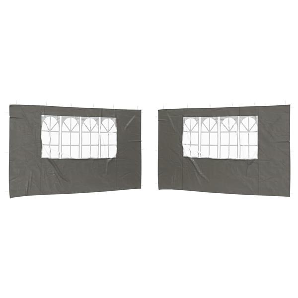 Grote foto vidaxl party tent zijwand 2 pcs 400 x 195 cm antracietkleurig tuin en terras overige tuin en terras