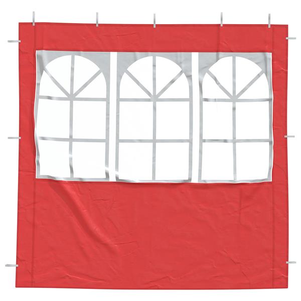 Grote foto vidaxl party tent zijwand 2 pcs 200 x 195 cm rood pe en staal tuin en terras overige tuin en terras
