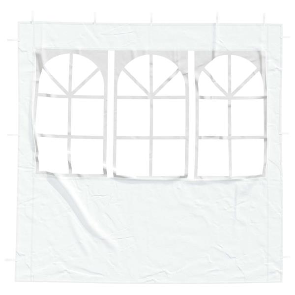 Grote foto vidaxl party tent zijwand 2 pcs 200 x 195 cm wit pe en staal tuin en terras overige tuin en terras
