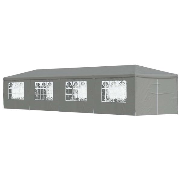 Grote foto vidaxl partytent 1200 x 300 x 255 cm lichtgrijs pe en staal tuin en terras overige tuin en terras