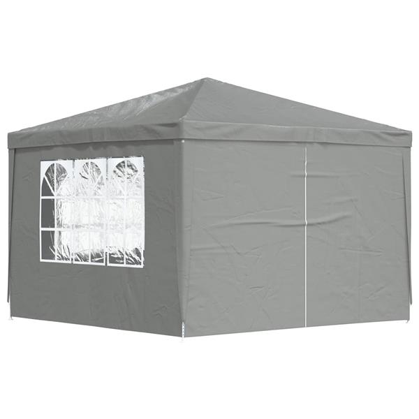 Grote foto vidaxl partytent 300 x 300 x 255 cm lichtgrijs pe en staal tuin en terras overige tuin en terras