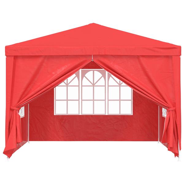 Grote foto vidaxl partytent 300 x 300 x 255 cm rood pe en staal tuin en terras overige tuin en terras