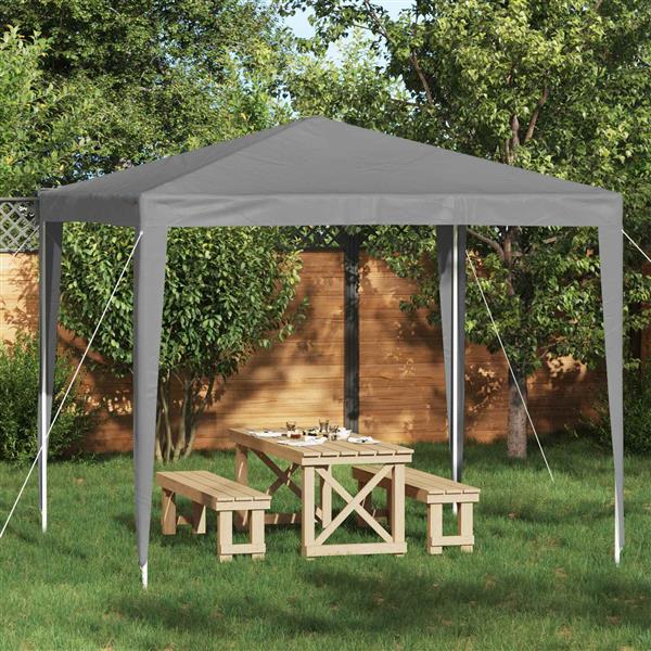 Grote foto vidaxl partytent 250 x 250 x 240 cm lichtgrijs pe en staal tuin en terras overige tuin en terras