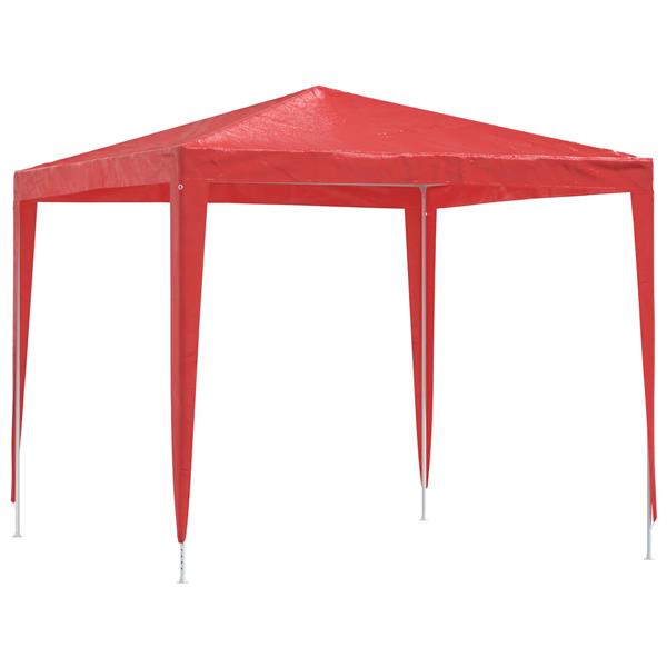 Grote foto vidaxl partytent 250 x 250 x 240 cm rood pe en staal tuin en terras overige tuin en terras