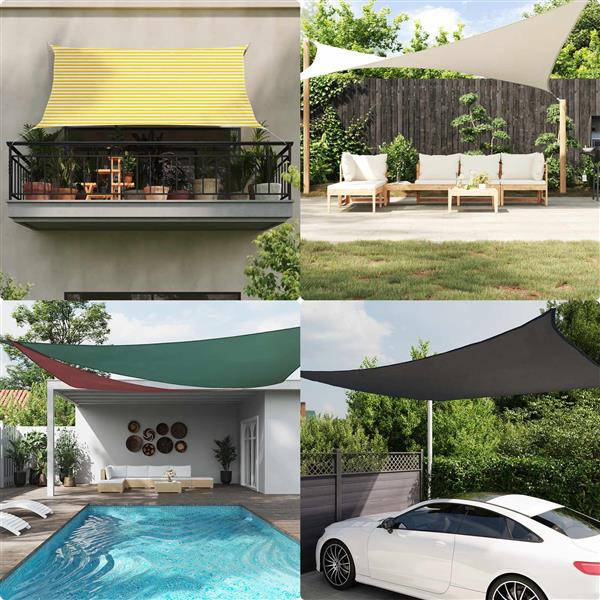 Grote foto vidaxl buiten zonneschaduwzeil 4 5 x 4 5 x 4 5 m 100 polyester oxford tuin en terras overige tuin en terras