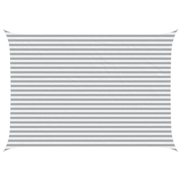 Grote foto vidaxl zonneschaduwzeil lichtgrijs en wit. 5 3 5 m tuin en terras overige tuin en terras