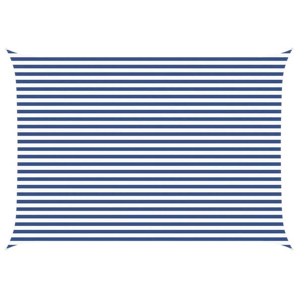 Grote foto vidaxl zonneschaduwzeil blauw en wit 5 3 5 m 100 polyester oxford tuin en terras overige tuin en terras